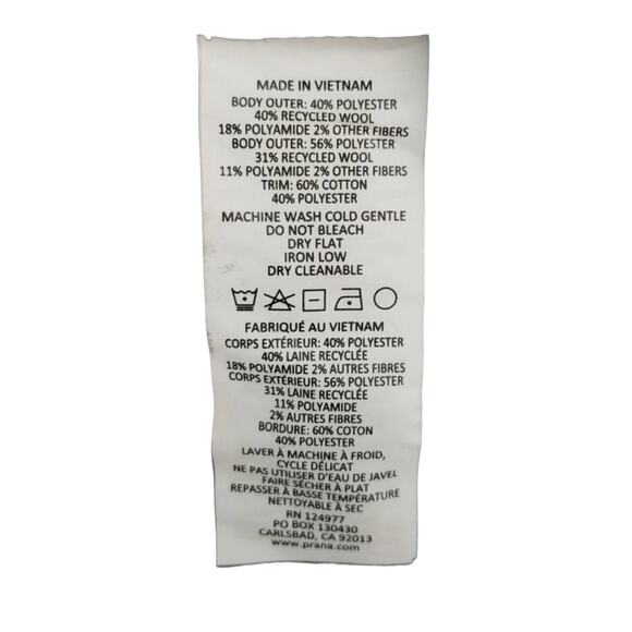 PrAna Lucia Sweater Drawstring Mock Neck Gray Wool Blend Button Accent Women LG - Picture 12 of 16